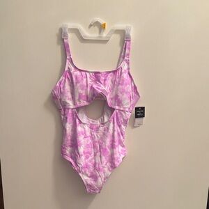 Salt + Cove Pink and White One Piece Swimsuit